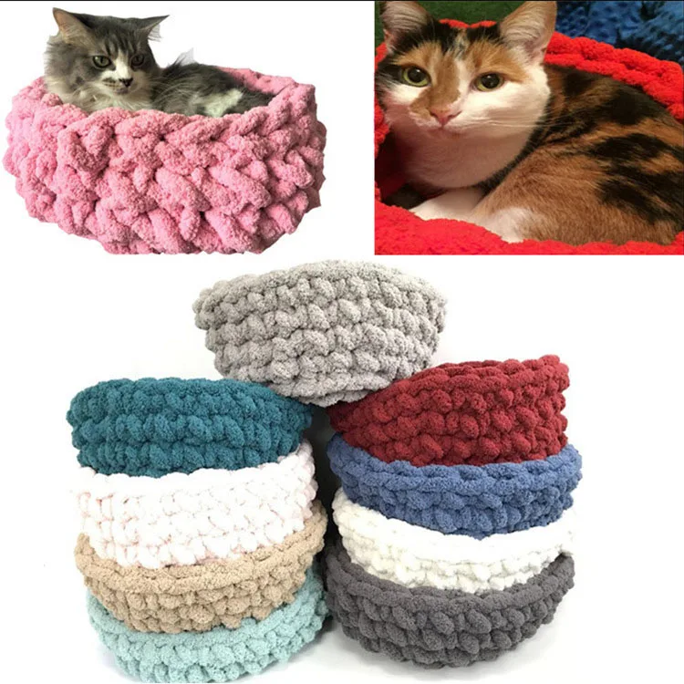 2023-new-product-creativity-hand-woven-pet-kennel-filler-cotton-coarse-wool-cute-soft-and-comfortable-cat-or-dog-little-box