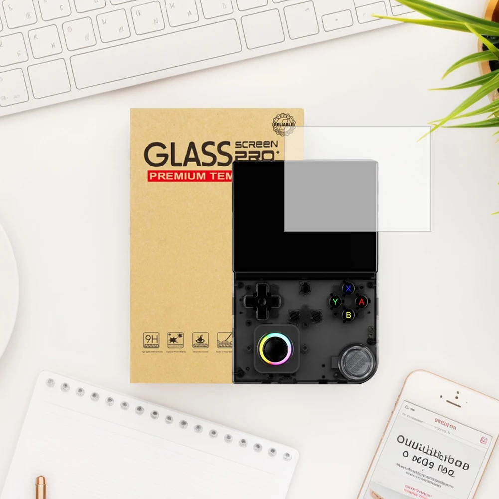Tempered Glass Screen Protector 9H Hardness HD Anti-Fingerprint Screen Protector Film for Anbernic RG40XXV Handheld Game Console