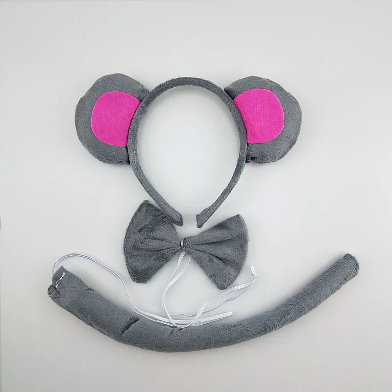 Party Animal Jungle Monkey Headband Ears Paw Skirt Bow Tail Mouse for Kids Girls Props Christmas Halloween Costume Cosplay animal cosplay costume
