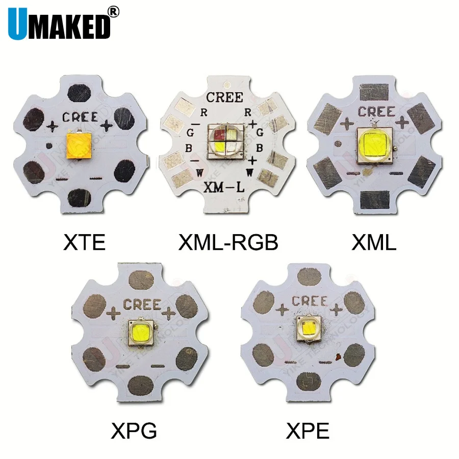 3W 5W 10W CREE XML XPE XTE LED Emitter diodes bead WW/W/R/G/B/RGB High