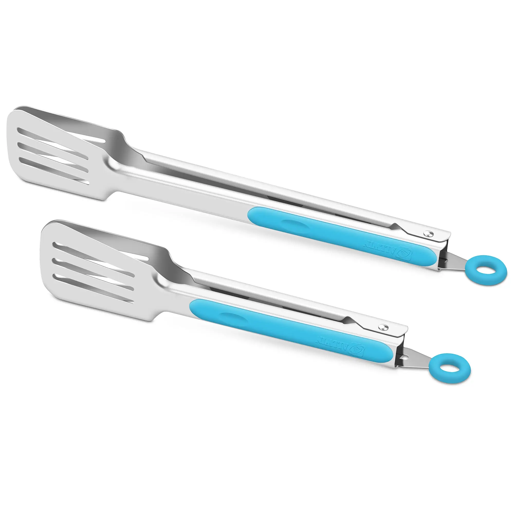 1 pinza para barbacoa de acero inoxidable - mango largo antideslizante, adecuada para asar, hornear, ensaladas y cubitos de hielo, utensilios de cocina