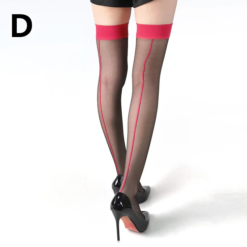 1Pai Women Mylons Lingerie Stockings Thigh High With Back Seam Nylon Pantyhose Fashion Sheer Ultra-thin