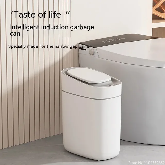 9L Smart Induction Trash Can with Lid Large Capacity Electric Bucket Trash Garbage Bin for Home Bathroom Living Room Toilet 6