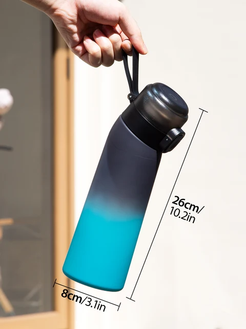 1pc 650ml Flavored Water Bottle with Random 1 Flavour Pods Air Water Bottle Frosted Black Air Camping Fitness Sport Cup 4