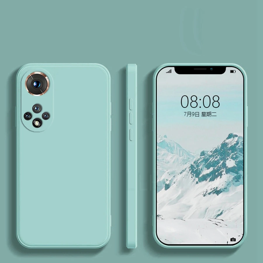 Elegant Square Liquid Silicone Soft Phone Case Cover