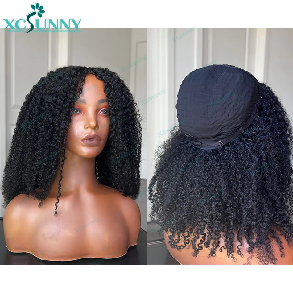 Kinky Curly V Part Wig Human Hair 4C For Black Women Brazilian Vpart Wig Wear With Your Own Scalp U Part Wig Real Human Hair 6