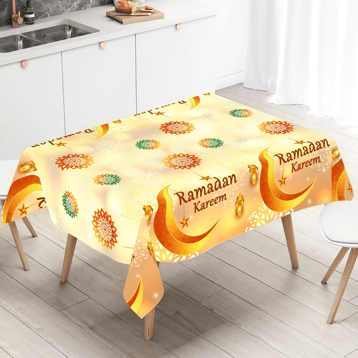 EID Mubarak Ramadan Plastic PE Tablecloth Ramadan Decor For Home 2025 Ramadan Kareem Islamic Muslim Party Eid Al Adha Gifts 3