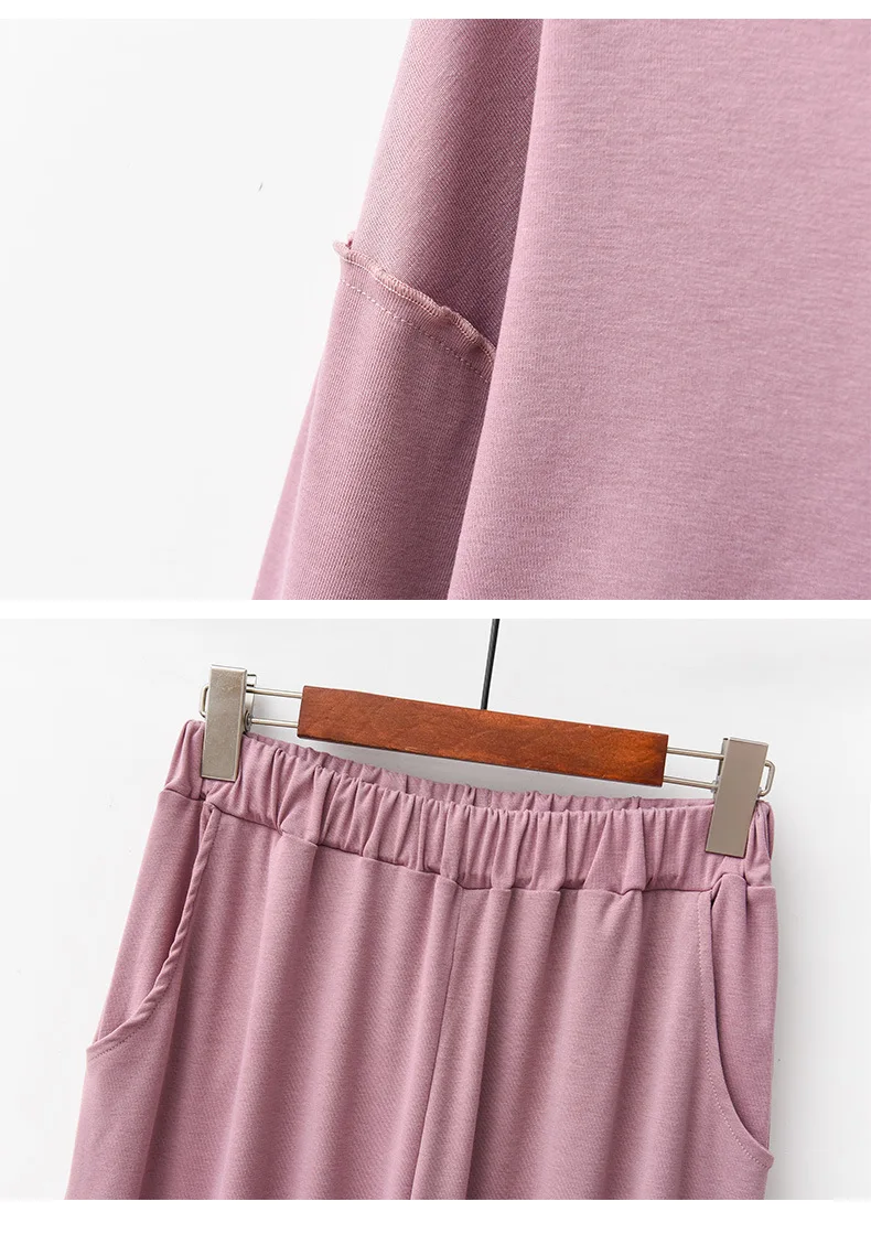 2022 New Women's Spring Autumn Pajamas Set Two Piece Full Sleeve+Trousers Modal Soft Comfortable Sleepwear Home Clothes Pijamas