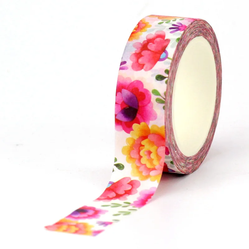 

NEW 1PC 10M Decorative Red Flowers Washi Tape for Scrapbooking Journal Adhesive Masking Tape Kawaii Stationery