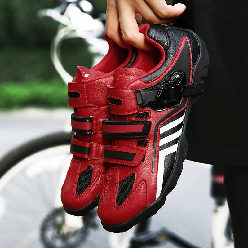 Professional Unisex Rubber Cycle Racing Sport Shoes Breathable Mesh Women Cycling Shoes Over Size 36-48 Men Bicycle Footwears