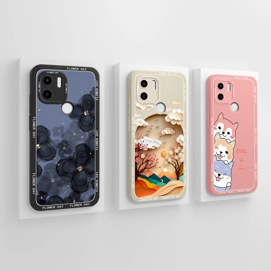 Per Xiaomi Redmi A1 A2 + Plus Cover Posteriore Fashion Screen Protector Matte Liquid Soft Silicone Per Redmi A1 + A 2 Fundas Coques