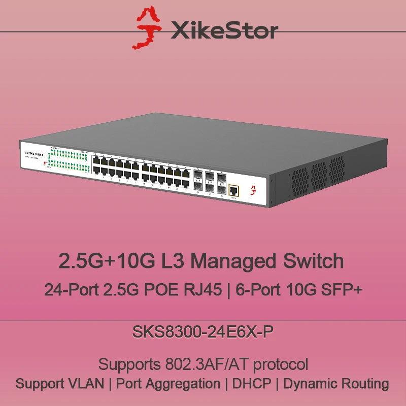 2.5G + 10G L3 관리형 24포트 2.5G POE RJ45 6포트 10G SFP+ 이더넷 장치