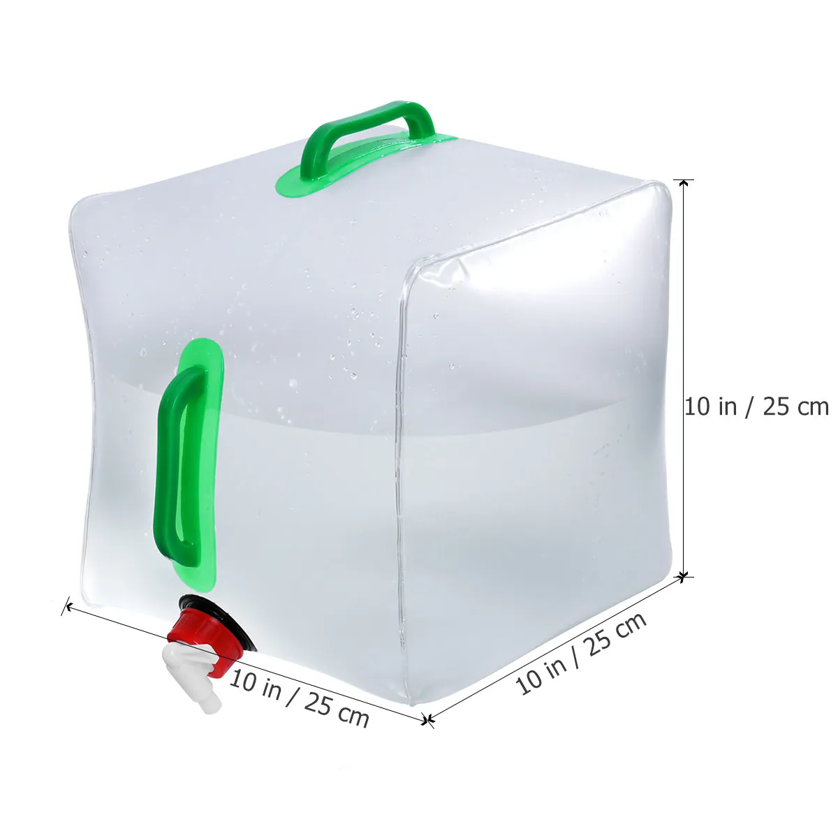 20L 휴대용 접이식 물통, 튼튼한 PVC 접이식 탱크(수도꼭지 포함), 정원, 여행, 캠핑, 야외용