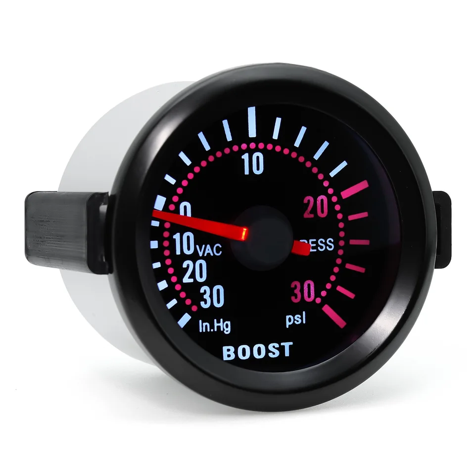 Akozon 52mm/2in 7 Colors LED Turbo Boost Meter Digital Turbo Boost Gauge Car Modification Instrument Set