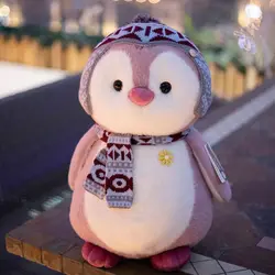 Juguete de peluche de 20 Cm para niño, muñeco de pingüino Kawaii, muñeco calmante para bebé, almohada para dormir, regalo de cumpleaños