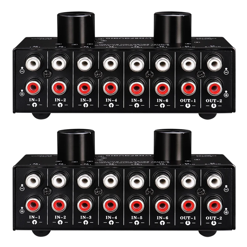 

New 2X Switcher 6 In 2 Out Or 2 In 6 Out Headphone Speaker Switcher Stereo Sound Source Signal Selection Switcher