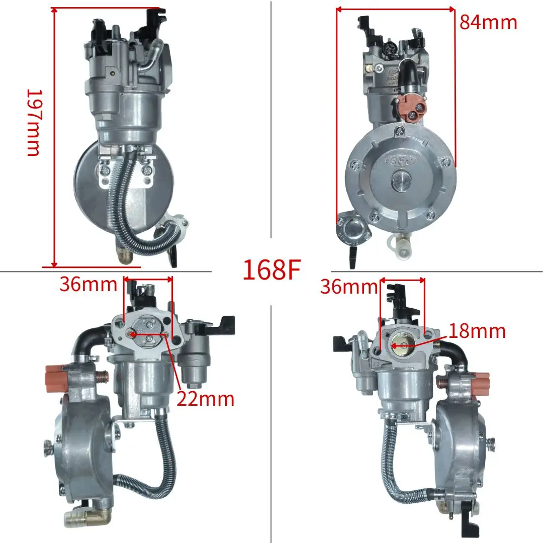 GX200 168F 3KW 6.5HP Engine LPG Carburetor Dual Fuel NG Conversion Kit For Gasoline Generator Water Pump Parts 2KW 168F P19-LPG