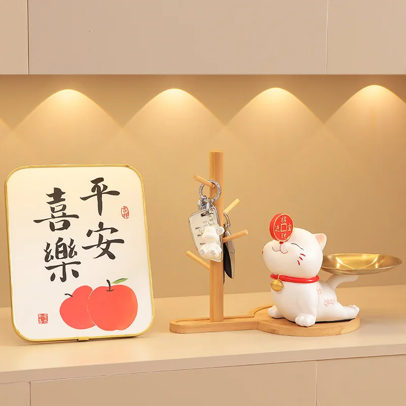 

Yoga Cat Storage Box Home Decorations Creative Cartoon Lucky Cat Doll Figurine Living Room Housewarming Home Deocr New Year Gift
