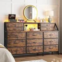 55” Wide Dresser for Bedroom with 13 Large Drawers And 2 Shelves - Storage Chest Dressers Combination for Bedroom Organization 1