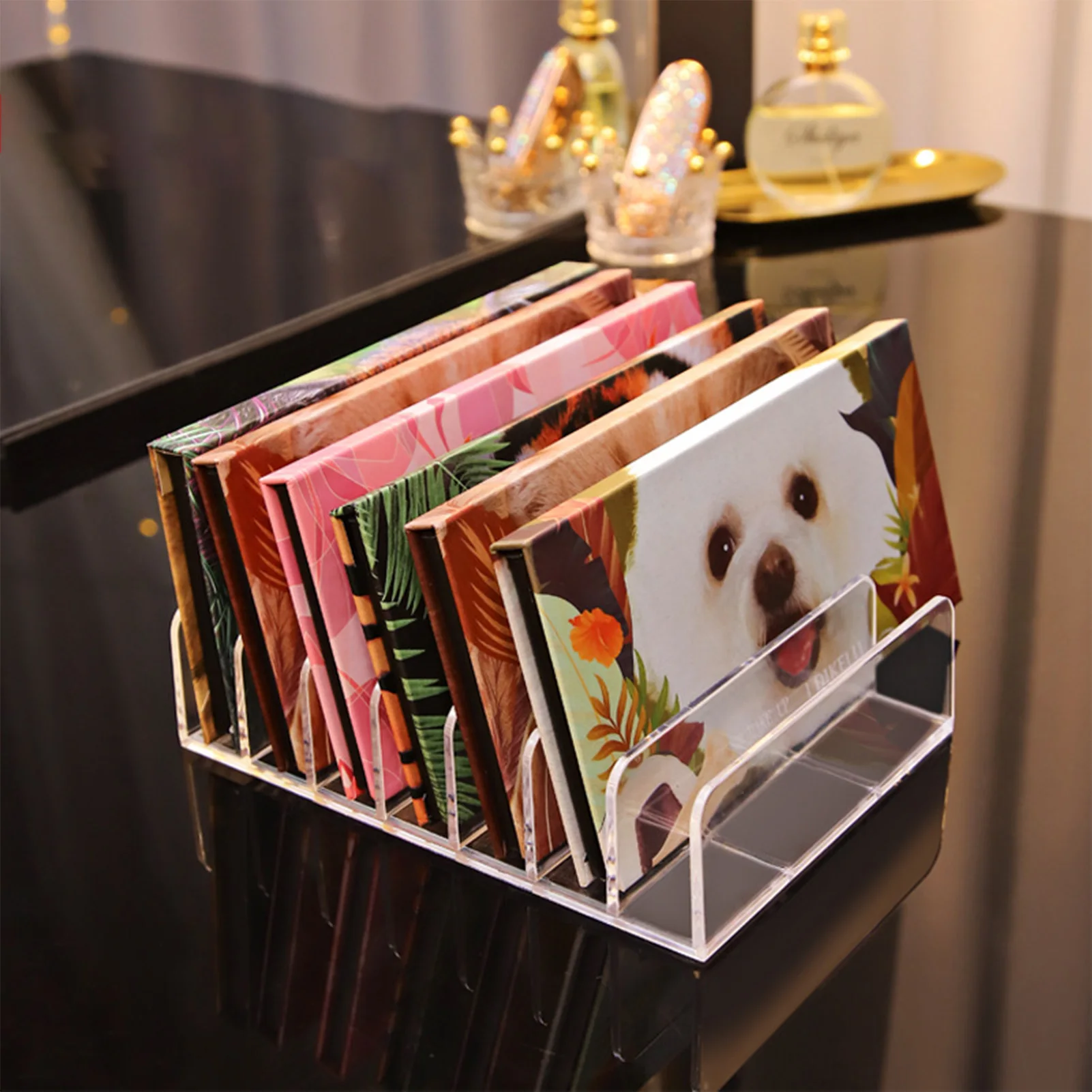 Makeup Organizer Makeup Storage Box Cosmetic Storage Box Eyeshadow Palette Organizer Eyepowder Storage Tray Cosmetics Rack Makeup Tools Compartment Holder Acrylic Makeup Organizer