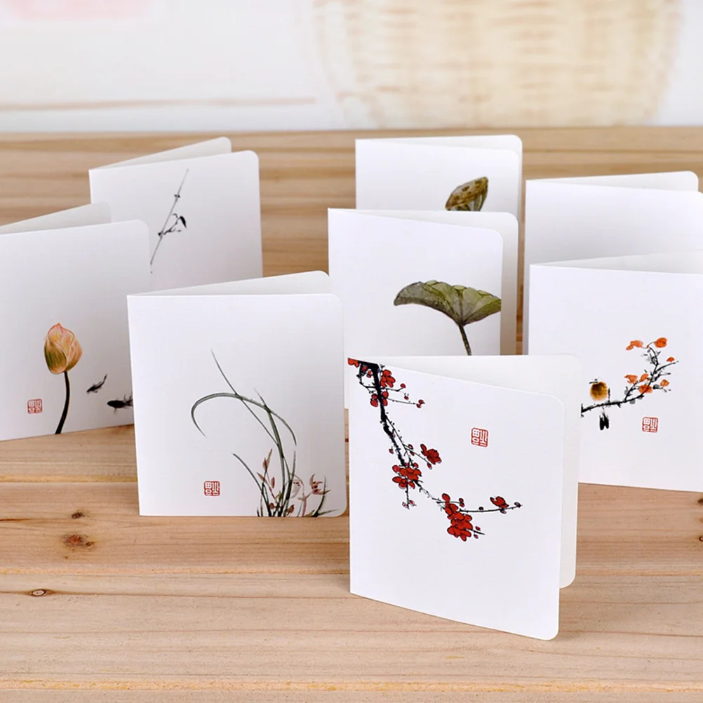 

24Pcs Chinese Style Children Handmade Blessing Cards for Festival Gift Party with Envelopes