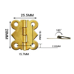 20pcs Decorative Butterfly Hinges for Jewelry, Gift, Music, and Wine Boxes with Screws - Assorted Sizes and Colors (Gold 25.5mm x 28mm)