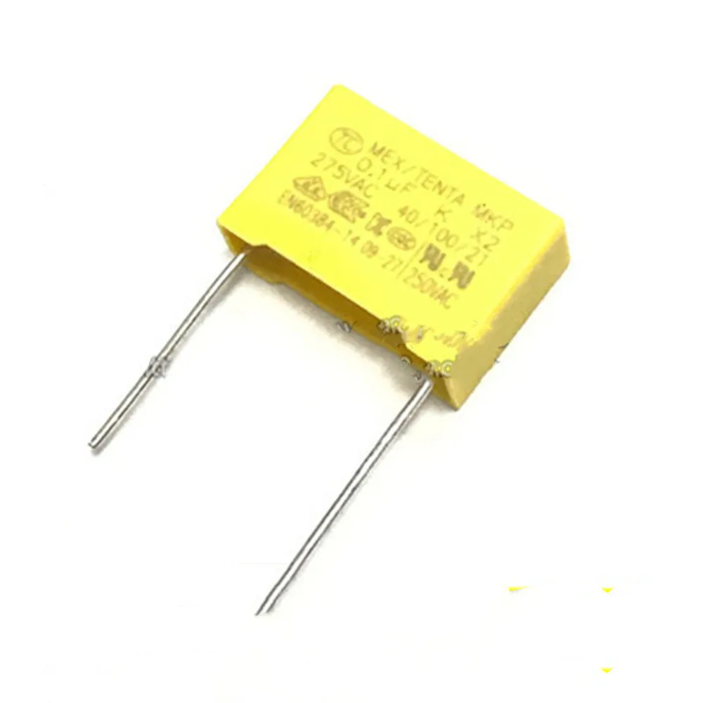 

20pcs 100nF capacitor X2 capacitor 275VAC Pitch 15mm X2 Polypropylene film capacitor 275V 0.1uF