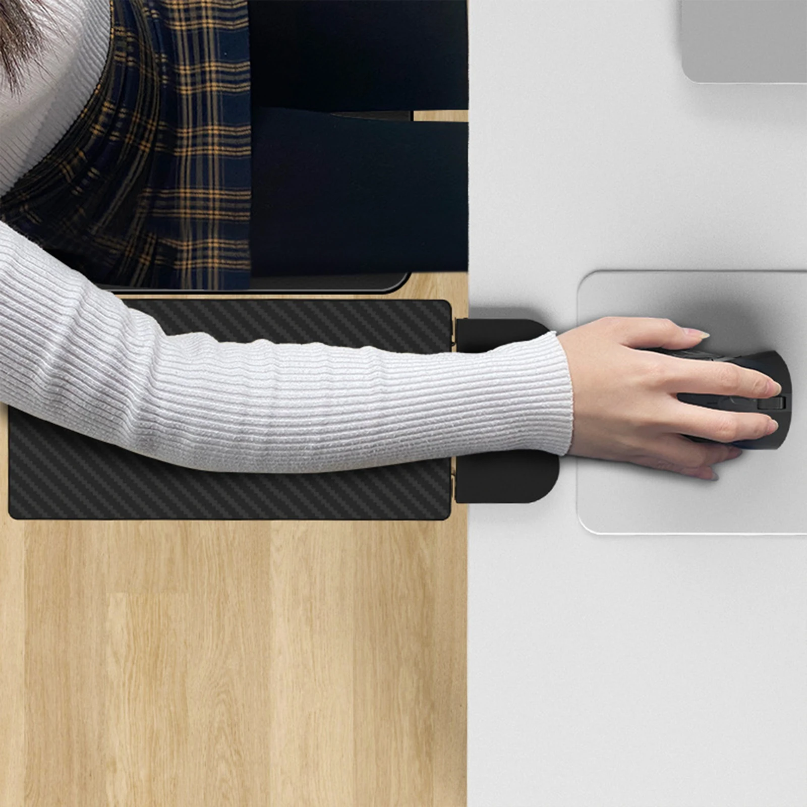 Wood Computer Arm Bracket Convenient Mouse Pad Holder Computer Desk Extender Foldable Armrest Rack for Desk Home Desktop