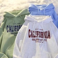 ay Fce Lined Thiened Hoodie Women's Loose Fit Pullover Sweatirt Korean Sle Long Sve Cotton Polyester Blend