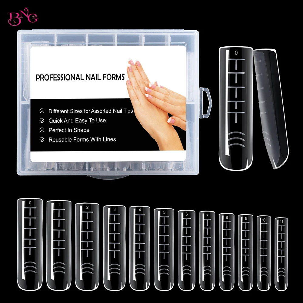 Poly Nail Gel Dual Forms Nail Builder Extension Gel Top Mold Clear Full Cover Square False Nail Tips Con Strumenti Per Manicure In Scala