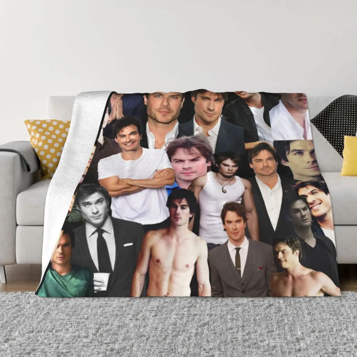 

ian somerhalder photo collage Throw Blanket Decorative Beds Softest Sofa Thermals For Travel Blankets