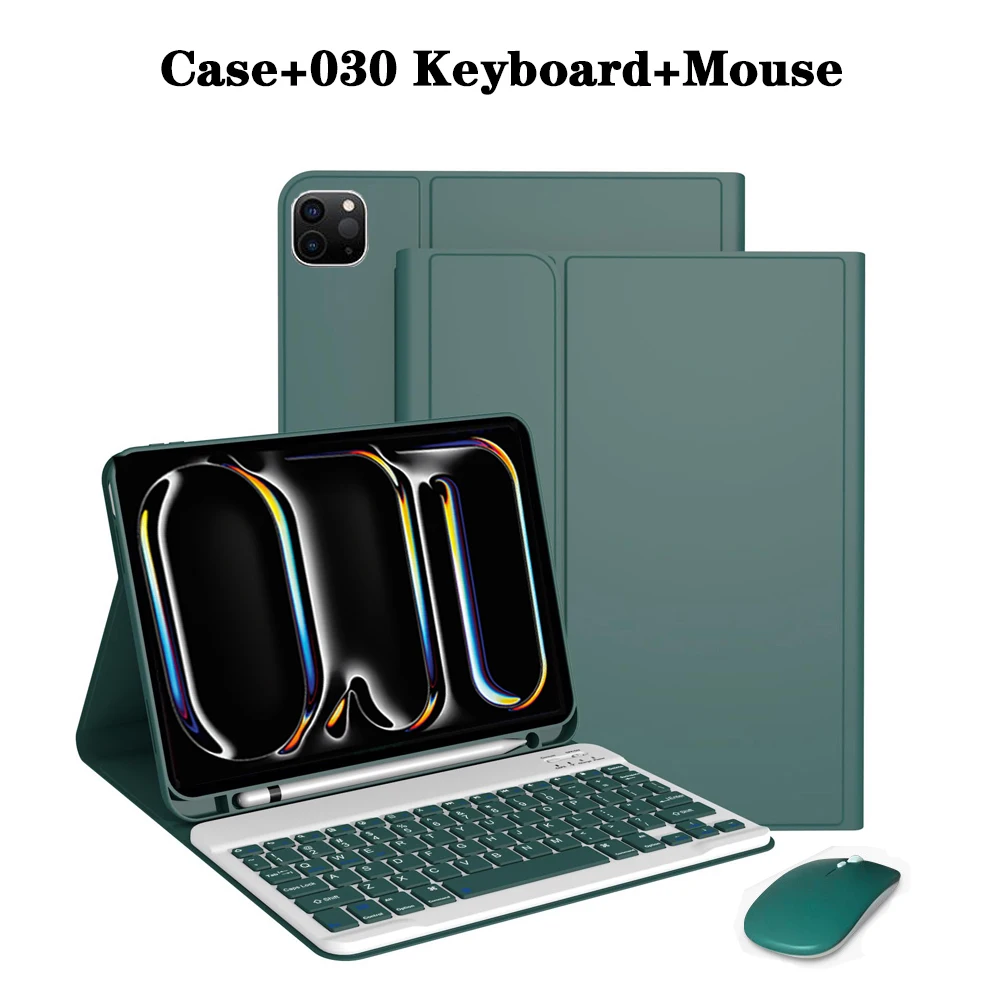 Enhanced Keyboard Case with Detachable Magnetic Cover and Integrated Pencil Holder