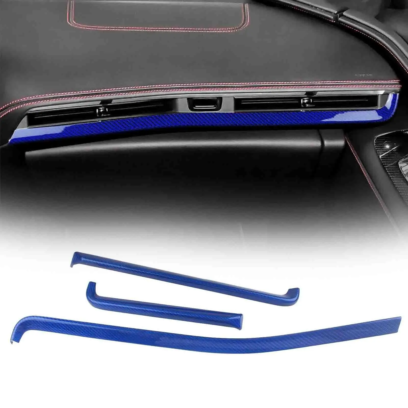 

For Corvette C8 Z51 2020-2022 Console Dashboard Panel Real Blue Carbon Fiber