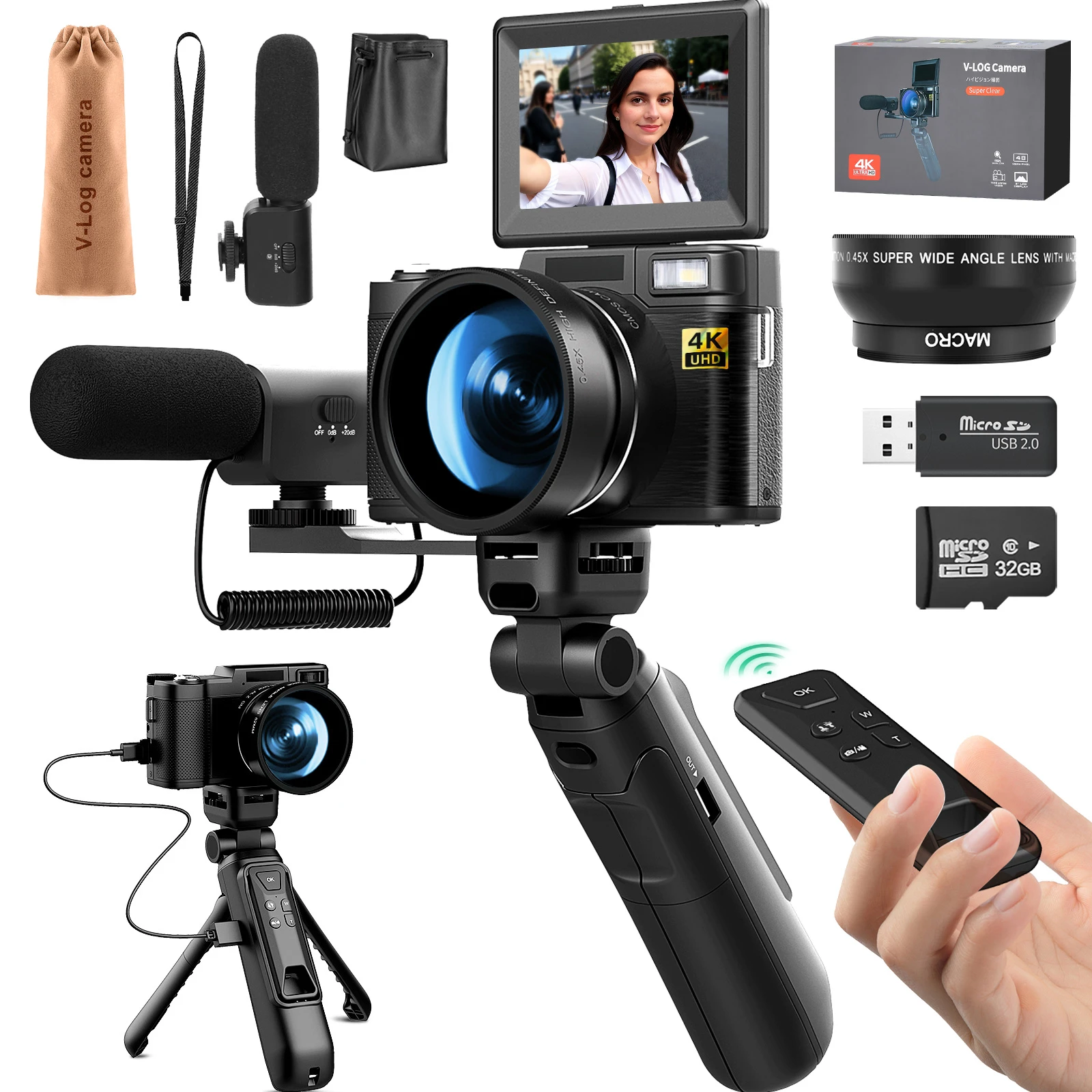 GAnica 4k Digital Cameras for Photography 48MP Video Camera for