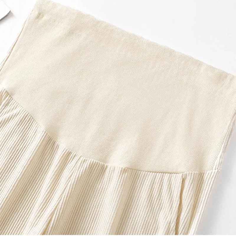 Maternity Pant Winter Plus Velvet Corduroy Maternity Pants Wide Leg Loose Clothes for Pregnant Women Casual Pregnancy Trousers 5
