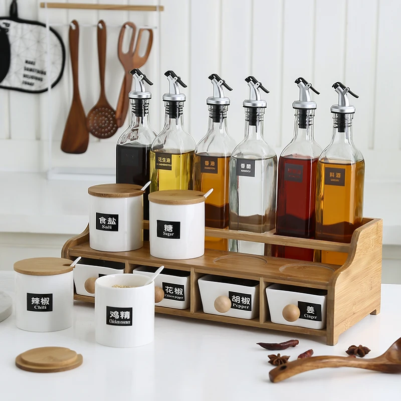 

Нордический керамический органайзер для сахара, шейкеры для перца, бутылки для масла, полка для специй, контейнер, особенно, кухонный Органайзер