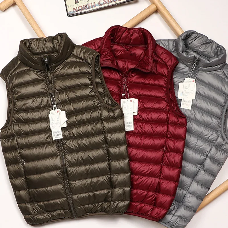 Mens Jacket Men Down Vests Man Duck Down Vest Coat Ultralight Sleeveless Windproof Waistcoat Portable Puffy Jackets For Men