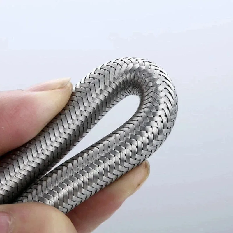 Water Pipe 304 Stainless Steel Faucet Braided 1/2 Inch Hot and Cold Water Faucet Inlet Hose Heater Flexible Connecting