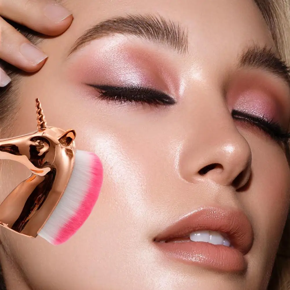 

Компактная кисть для пудры, набор роскошных кистей для макияжа с конским ворсом для нанесения основы под макияж, пудры, теней для век для контуринга