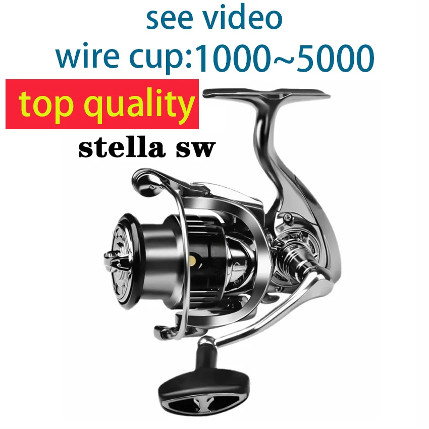 See video top quality fish reel stella SW1000~5000 cup capacity gear ratio  5.5:1 sea baitcasting fishing reels - AliExpress