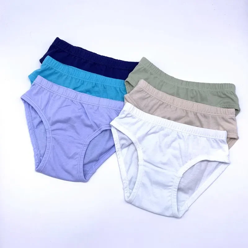 24pcs /Lot Baby Boys Briefs Panties Solid Color Underwears Children Cotton Short Kids Panties
