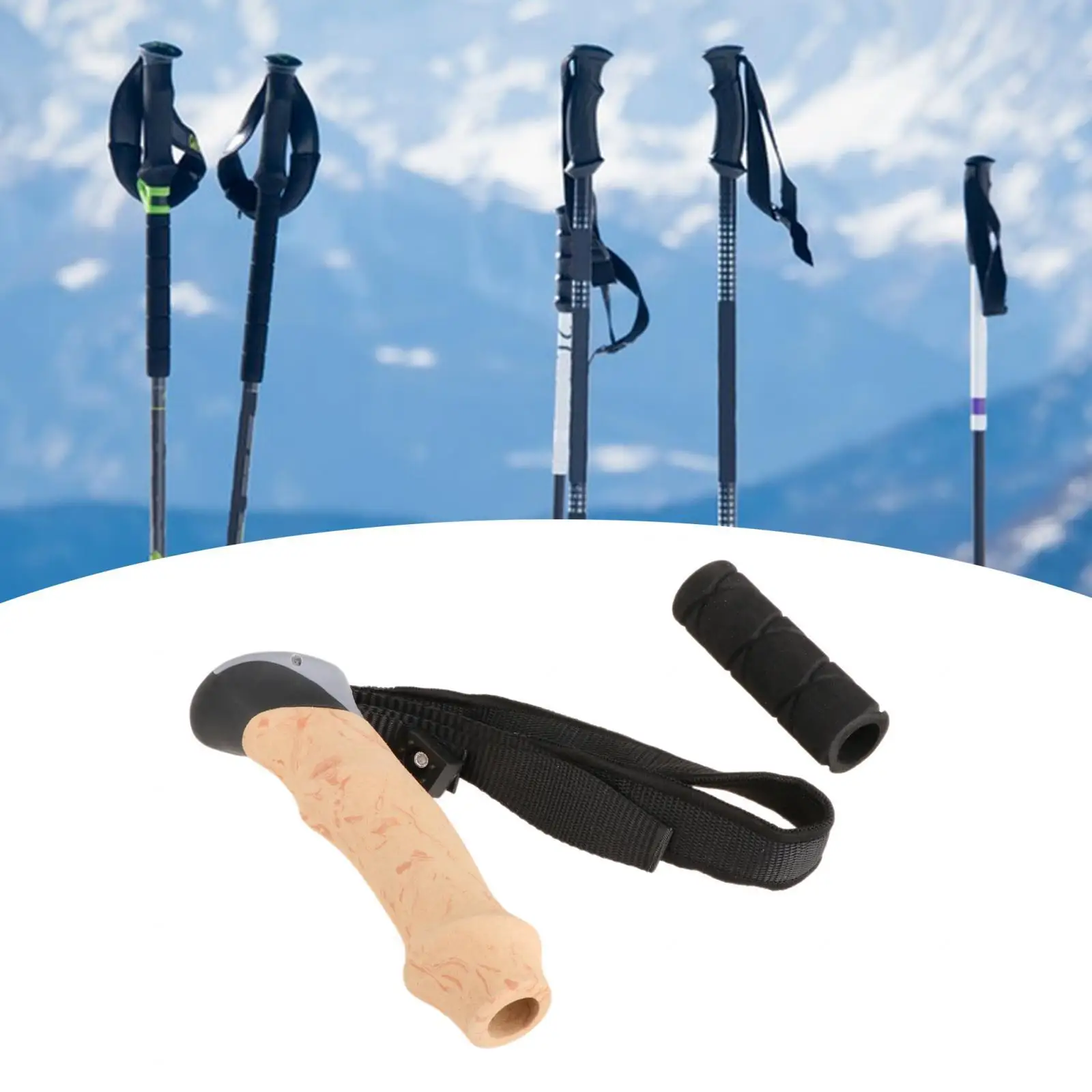 Trekking Pole Handle Lightweight with Hand Strap Attachment Converter Walking Trekking Pole Handle Lightweight with Hand Strap Attachment Converter Walking