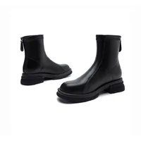 2025 Winter Hot-Selling British Soft Leather Short Boots - Street-Chic Cotton Shoes, Comfy Durable Warm Ankle Boots for Women - Image 3