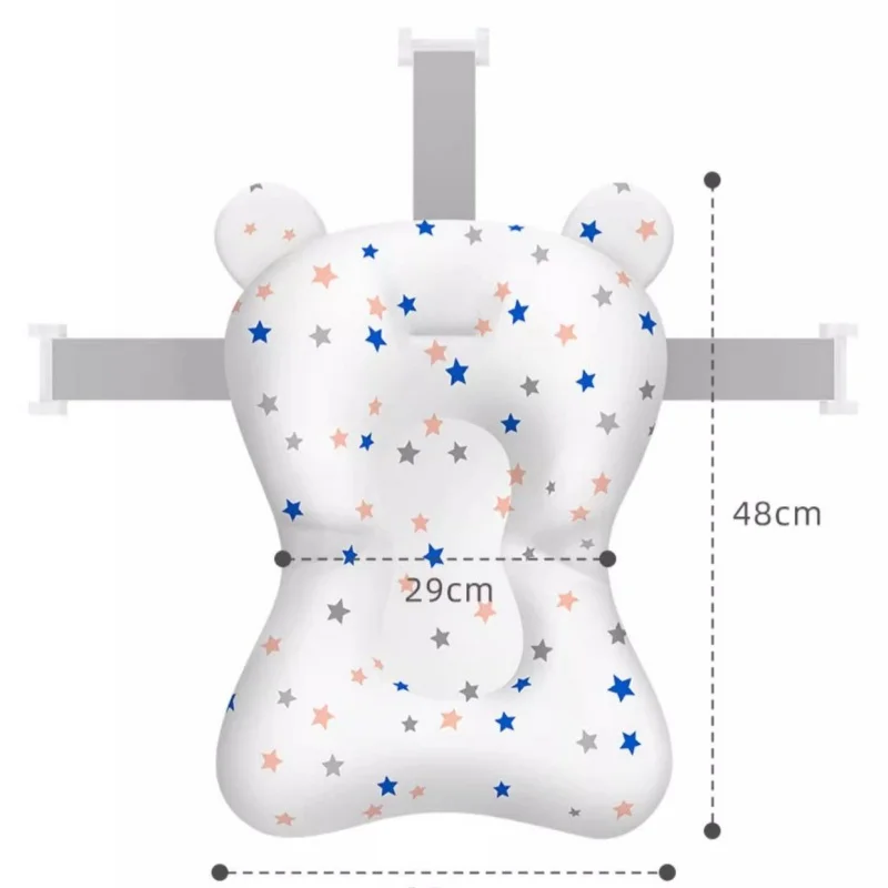 Baby Bath Seat Support Mat Infant Anti-Slip Soft Comfort Body Cushion Foldable Baby Bath Tub Pad Chair Newborn Bathtub Pillow