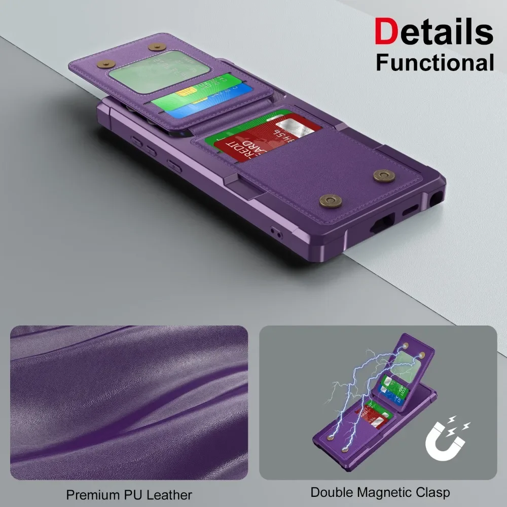 Mit Kartenhalter Handyhülle für Samsung Galaxy S25 S23 S21 FE S24 S22 S20 Plus Note 20Ultra A55 A35 A15 A54 A34 A05 A05S Cover – Detail 15
