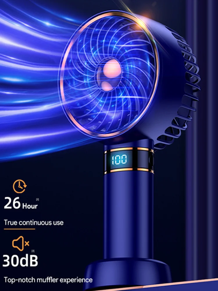2023 휴대용 미니 선풍기, USB 충전식 소형 포켓 선풍기, 데이터 디스플레이, 5000mAh, 신제품 