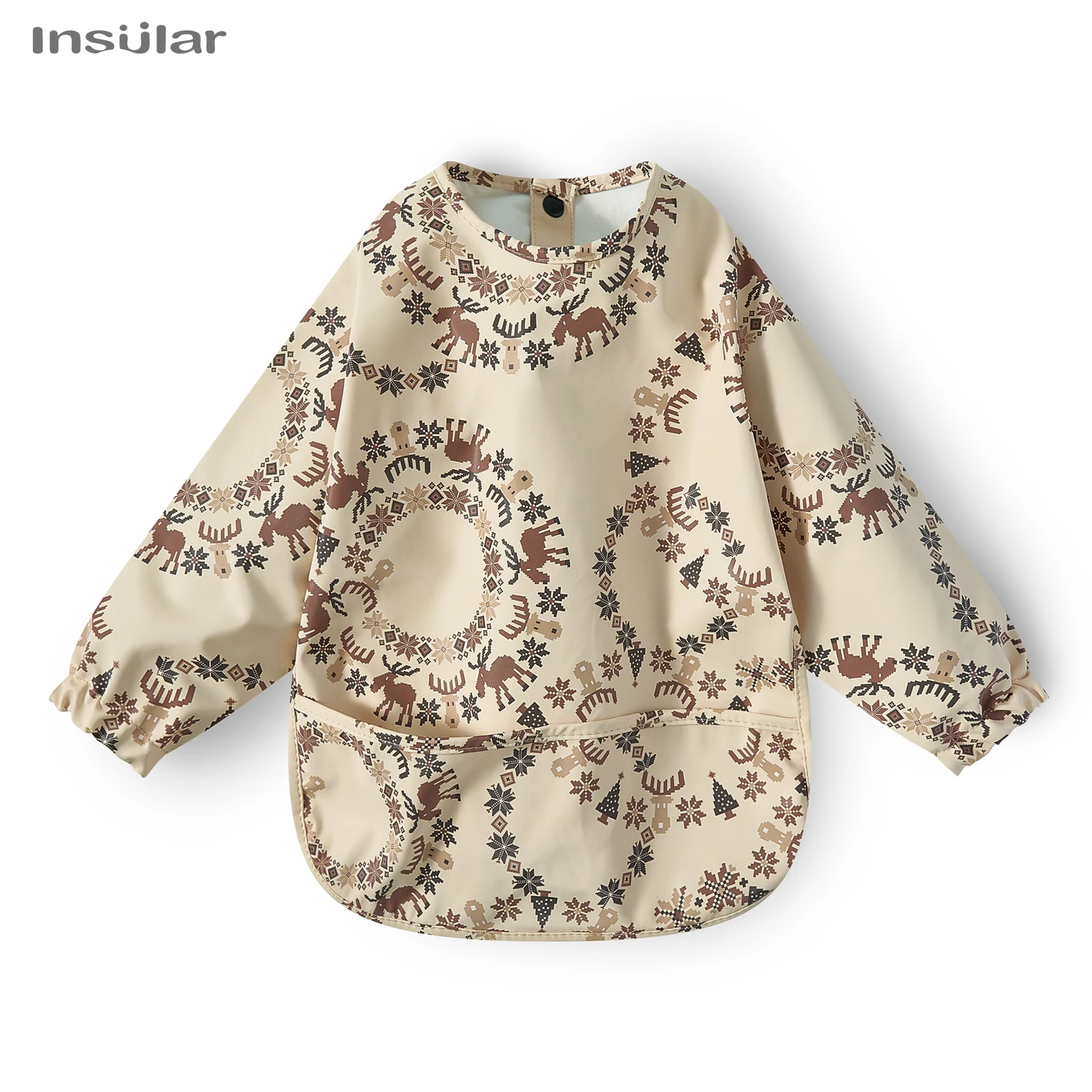 Waterproof Long Sleeve Baby Feeding Bib with Pocket