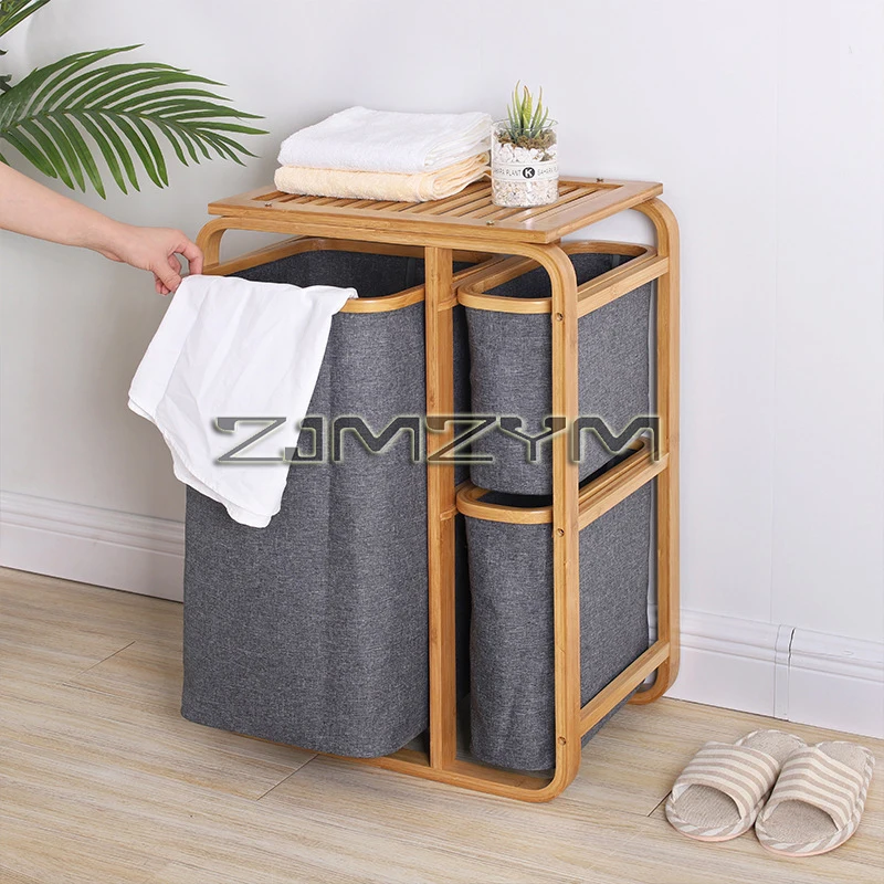 Laundry Basket Foldable Laundry Basket Large Storage Bin with MultiLayer Separation Functional Organizer for Dirty Clothes