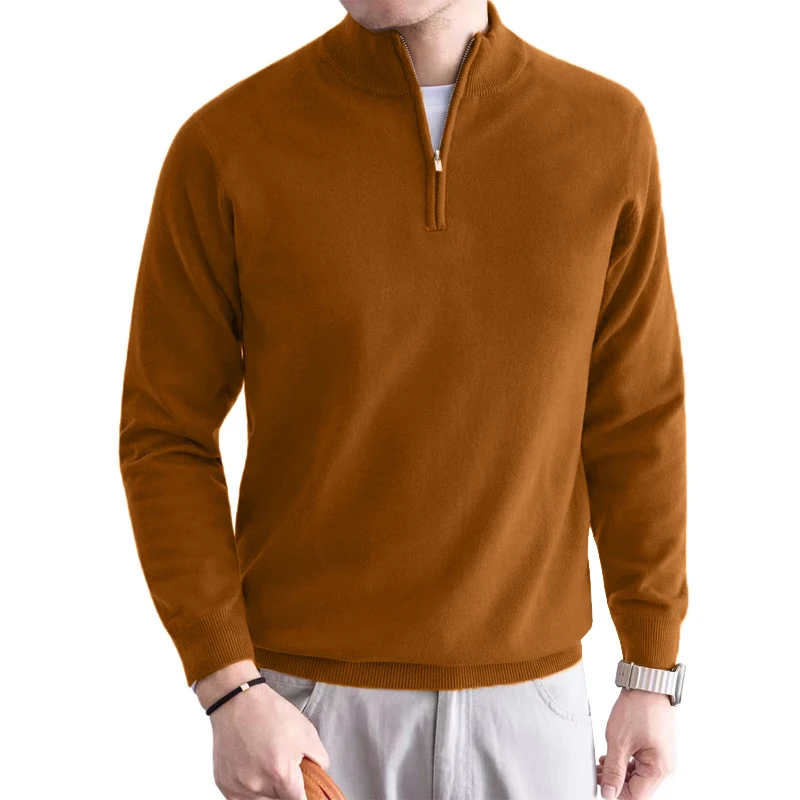 Tier Spiel Männer Rollkragen Gestrickte Polo Pullover Solide Stricken Bluse männer Kalte Bluse Männlichen Casual Pullover Warme Zipper strickwaren – Detail 3