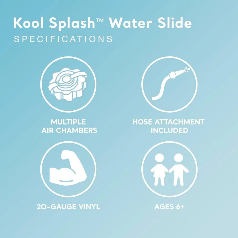 Kool Splash Inflatable Water Slide Swimming Pool Play Center with Built in Sprayers for Kids and Adults, Ages 6 and Up, Blue 5